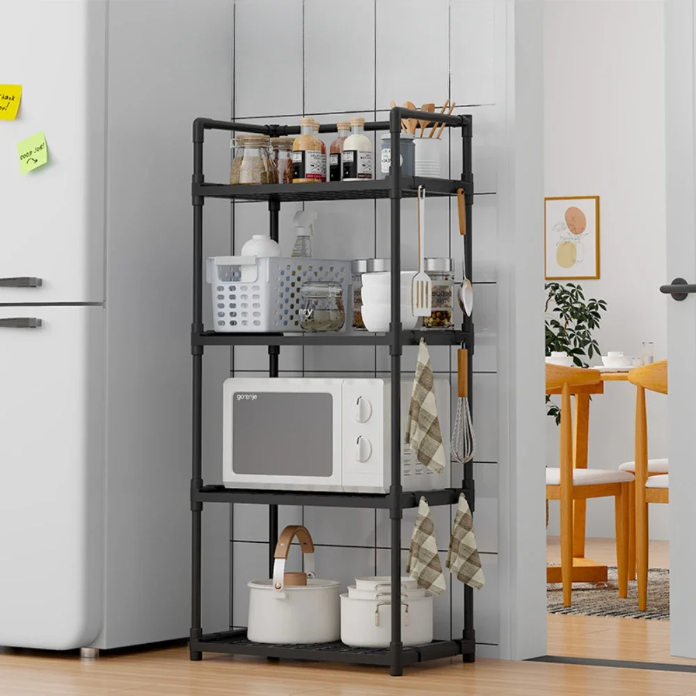 Multi-Layer Kitchen Rack Household Microwave Stove Shelf Multi Scene Bathroom Living Room Shelf Pantry Closet Kitchen Organizer