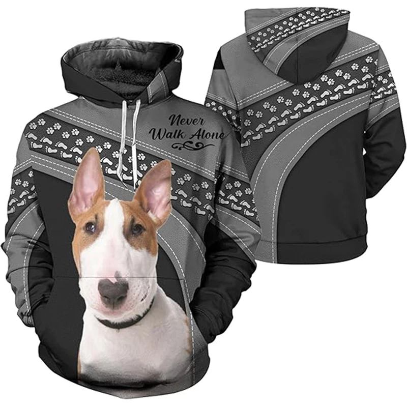 3D All Over Printed Personalized Pit Bull Terrier Graphic Hoodie For Men Long Sleeve Pullover Sweatshirt Gift For Dog Lovers