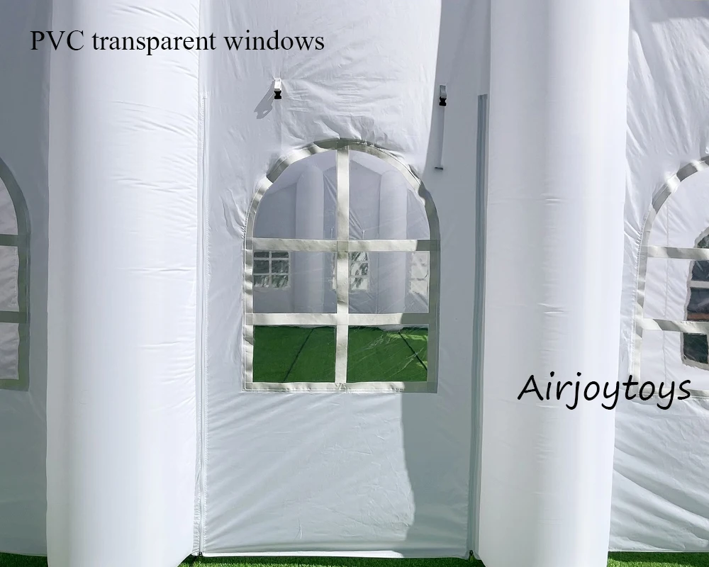 خيمة زفاف قابلة للنفخ خيمة حفلات خارجية مع أضواء LED المحمولة سرادق الزفاف منزل خيمة حديقة بيضاء لحدث الزفاف #6