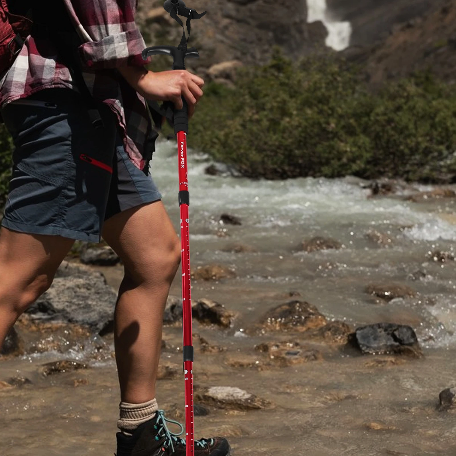 

Lightweight Adjustable Trekking Poles Collapsible Hiking Walking Sticks Shock Absorbing Foldable Mountain Sticks For Hiking