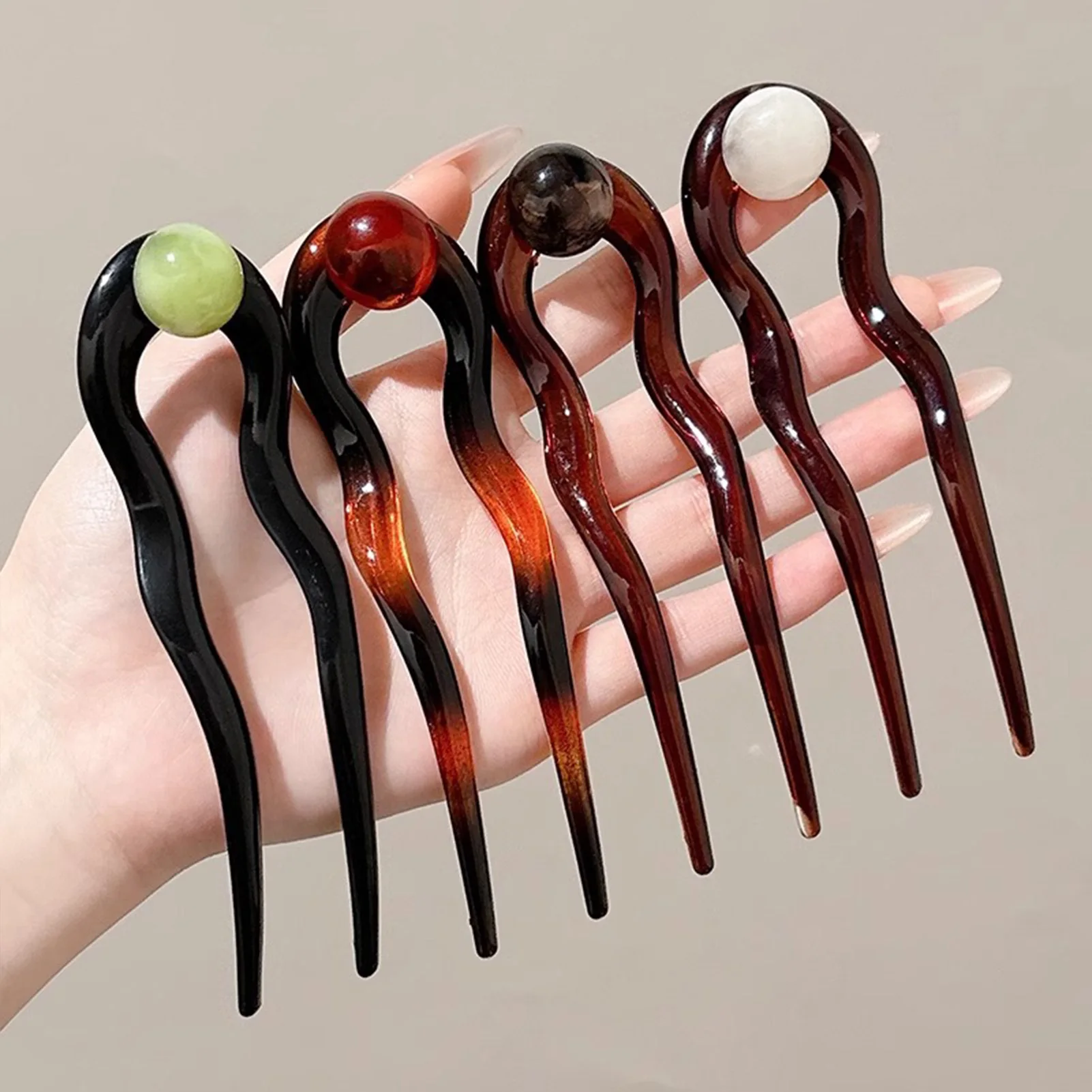

Vintage U-shaped Hair Sticks Forks Daily Hair Accessories for Women Girls Hair Bun Maker Ponytail Holder Hairpins Side Clips