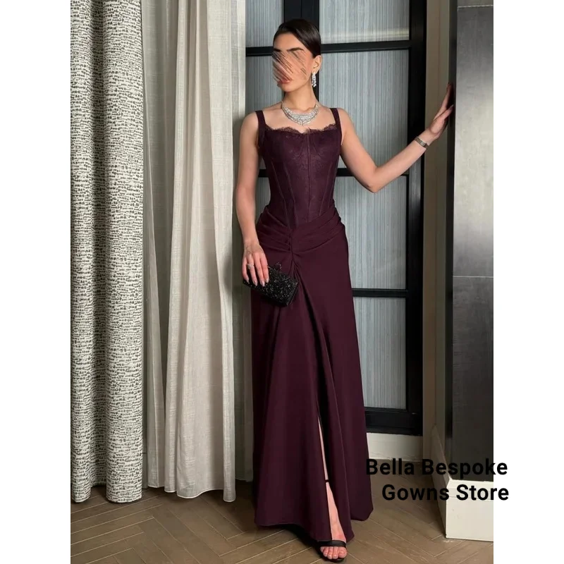 

Mermaid Sleeveless Prom Dresses Vestidos De Fiesta Strapless Pleated Lace Evening Dresses Party Dresses