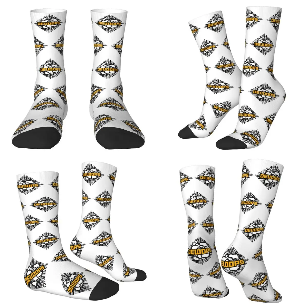 

Забавные носки с наклейками DevOops DevOops, супер мягкие чулки в стиле Харадзюку, длинные носки, аксессуары для унисекс, рождественские подарки