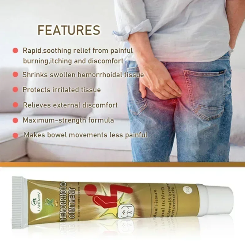 NewHemorrhoid Remover Cream Internal Piles Natural Herbal Extract Relieve Anal Anus Swelling Bleeding Gel Removal Hemorrhoids C