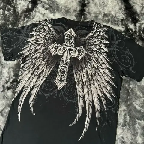 Y2K एफ़्लिक्शन टी शर्ट विंटेज क्लोदिंग पंक हिप हॉप ग्राफ़िक प्रिंट ओवरसाइज़्ड टी शर्ट महिलाओं के लिए गोल नेक कॉटन शॉर्ट स्लीव टॉप 10 best sales सूती शर्ट - №1