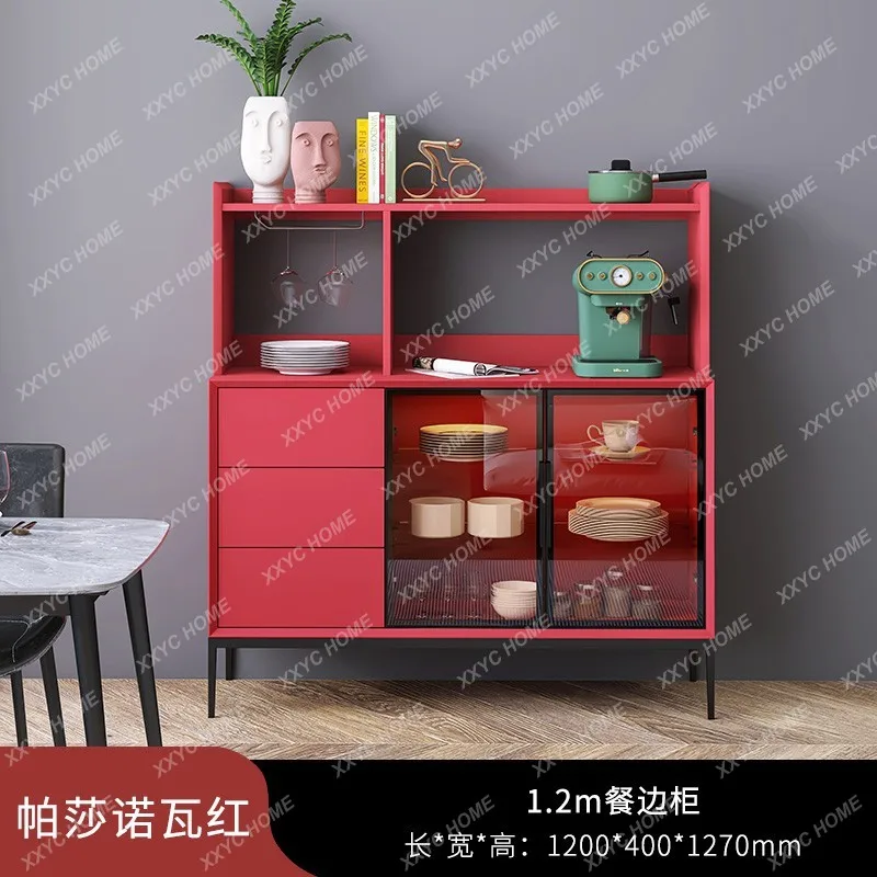 XX minimalist solid wood dining side cabinet multi-functional wall wine cabinet modern light luxury storage cupboard