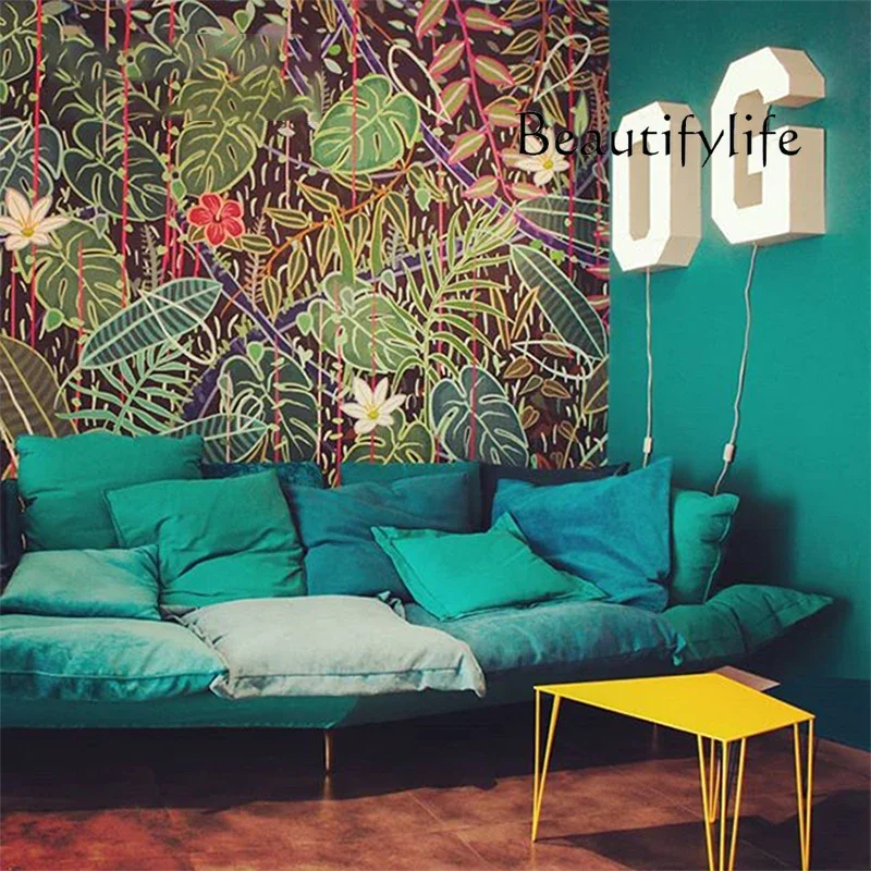 

J multi-person throw pillow combination fabric sofa Italian minimalist special-shaped sofa designer creative cushion living room