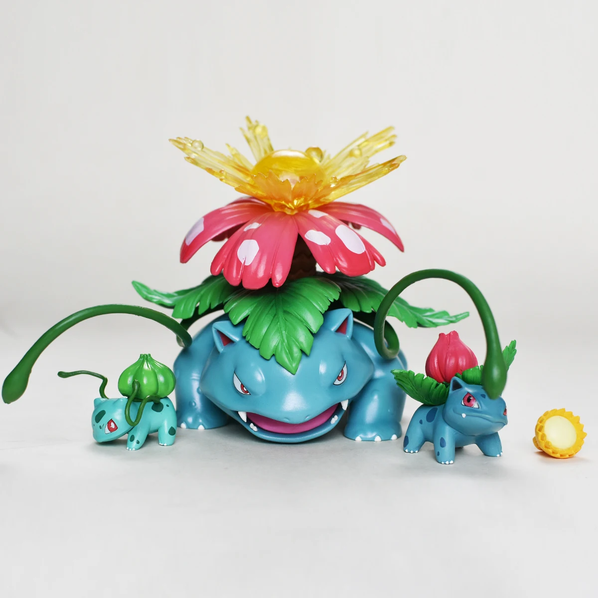 Anime Pokemen Figure Bulbasaur Evolutionary Combination Action Figure Pvc Statue Desktop Ornament Collection Model Toys Gifts