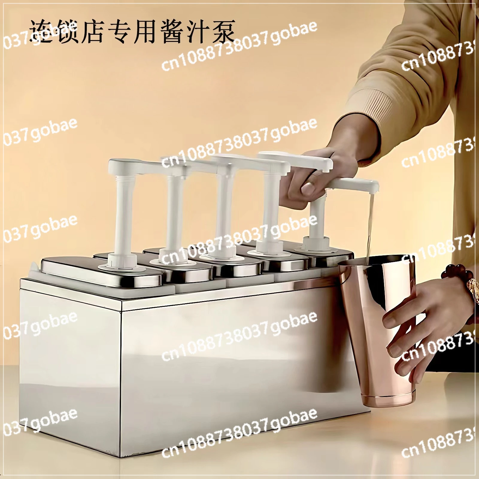 Stainless Steel Sauce Pump Jam Press Bottle Press Bottle Extrusion Quantitative Hand Press