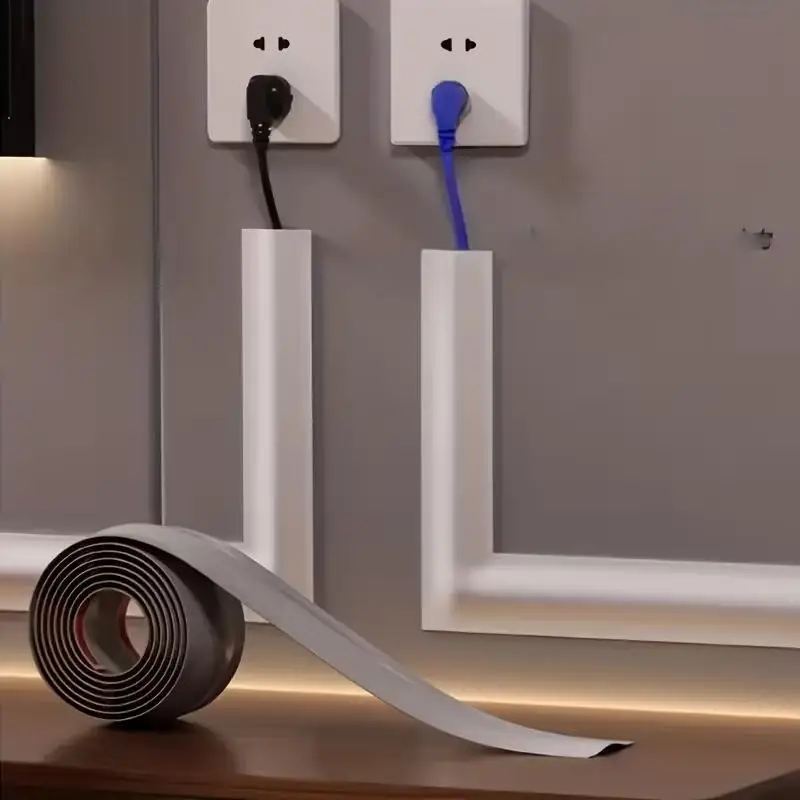 Soft PVC Self Adhesive Cable Concealer Flame Retardant For Home Office Floor Wall Cable Management