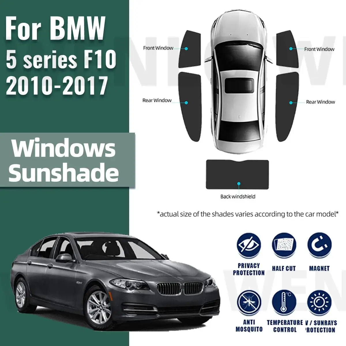 For BMW 5 series F10 2010-2016 Car Sunshade Visor Front Windshield Frame Curtain Baby Rear Side Window Sun Shade Shield