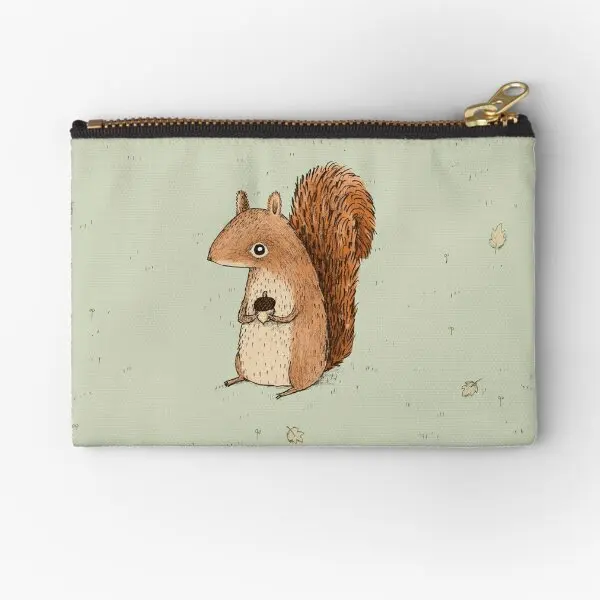 Sarah The Squirrel  Zipper Pouches Cosmetic Key Bag Women Panties Coin Wallet Storage Pocket Packaging Money Underwear Men Small