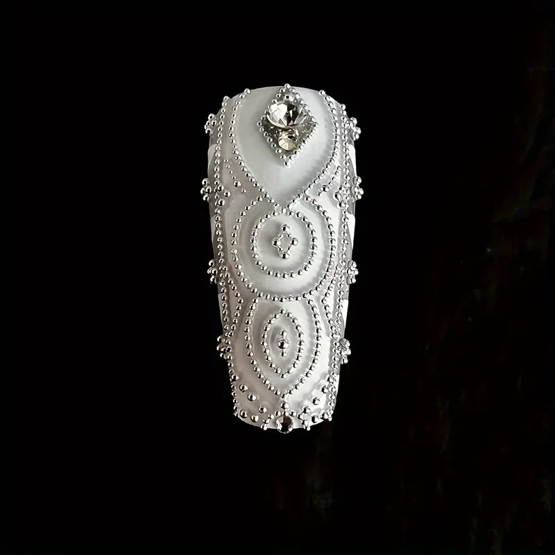 5000 Uds 0,8mm Nail Art Caviar Bead Glitter Rhinestone para Micro bola de acero decoraciones 3D Gel UV puntas acrílicas manicura A