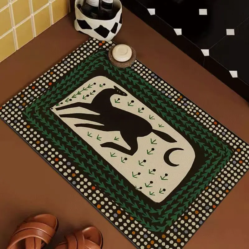 وسادة قدم ناعمة من الطين المشطورة للحمام، مرحاض، باب المرحاض، سجادة مقاومة للانزلاق والأوساخ