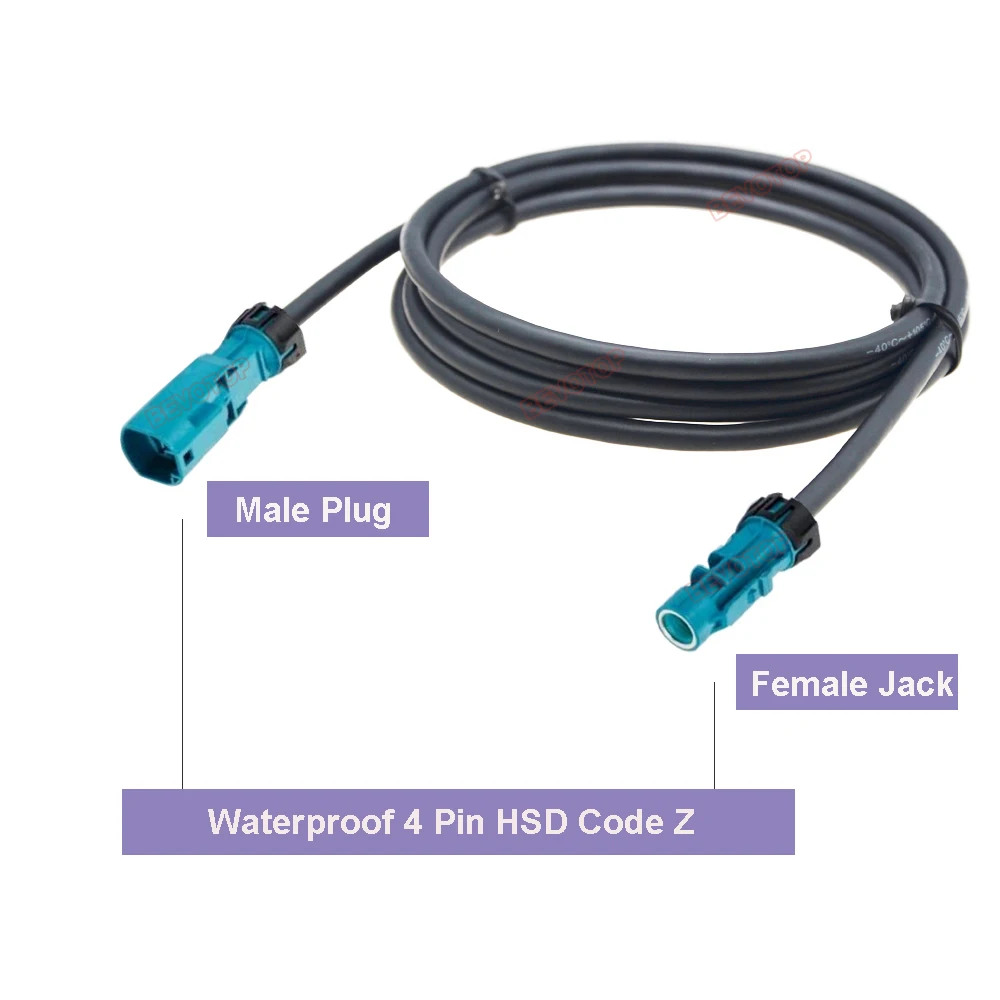 BEVOTOP Waterproof 4 Pin HSD Code Z Male to Male Plug HSD Cable High Speed 535 4 Core Cable LVDS Wire Harness 10CM ~ 10M