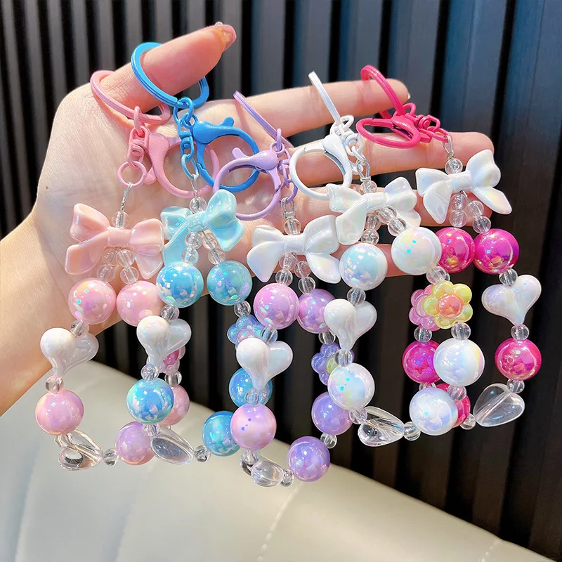 Fresh Color Mobile Phone Lanyard Wrist Strap Women\'S Hand-Held Chain Short Anti-Lost Cell Phone Case Cute Lanyard Key Pendant