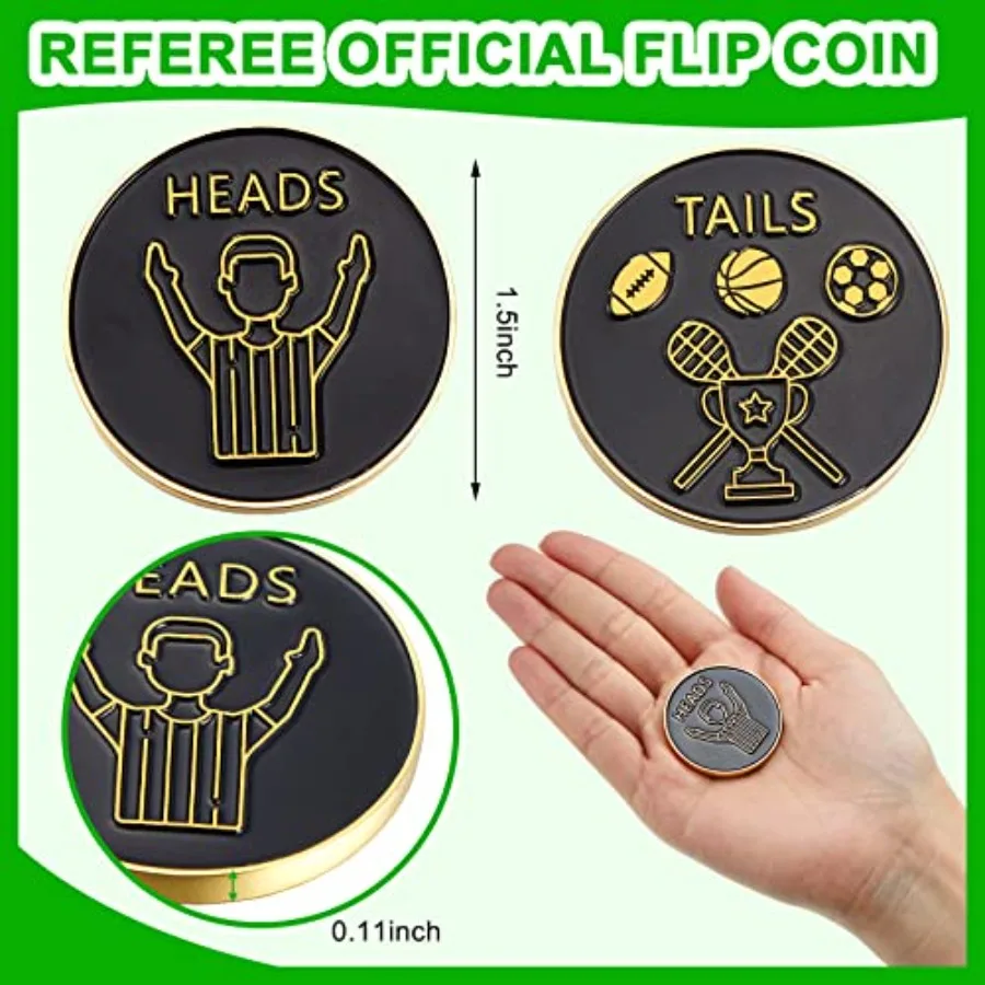 2 Pieces Referee Flip Coin Soccer Referee Portable Anti Rust Hard Alloy Referee Judge Toss Coins with Case for Football Soccer