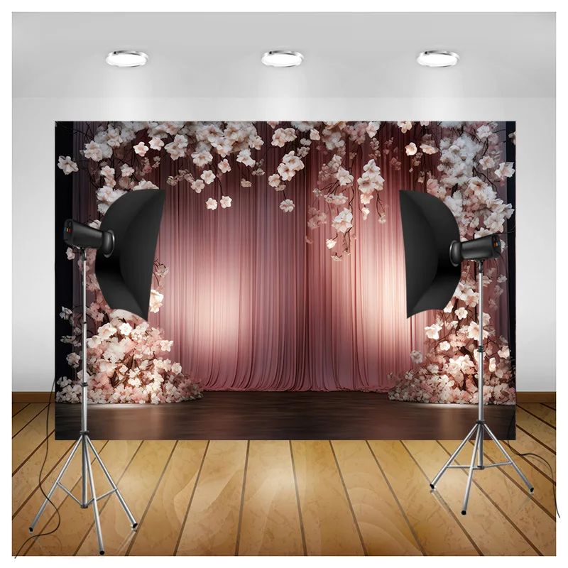 Bouquet Wedding Ceremony Stage Fantasy Photography Backdrop Props Anniversary Archway With Flowers Photo Studio Background HL-17