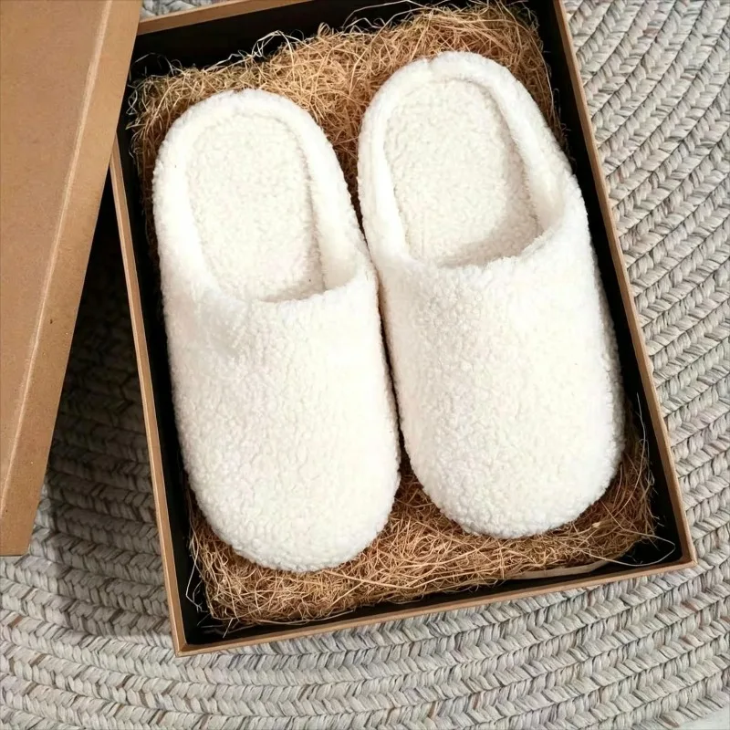 Winter Indoor Couples Bedroom Flats Fashion Women's Slippers Light House Soft Sole Home Cotton Shoes for Men Warm Fluffy Slipper