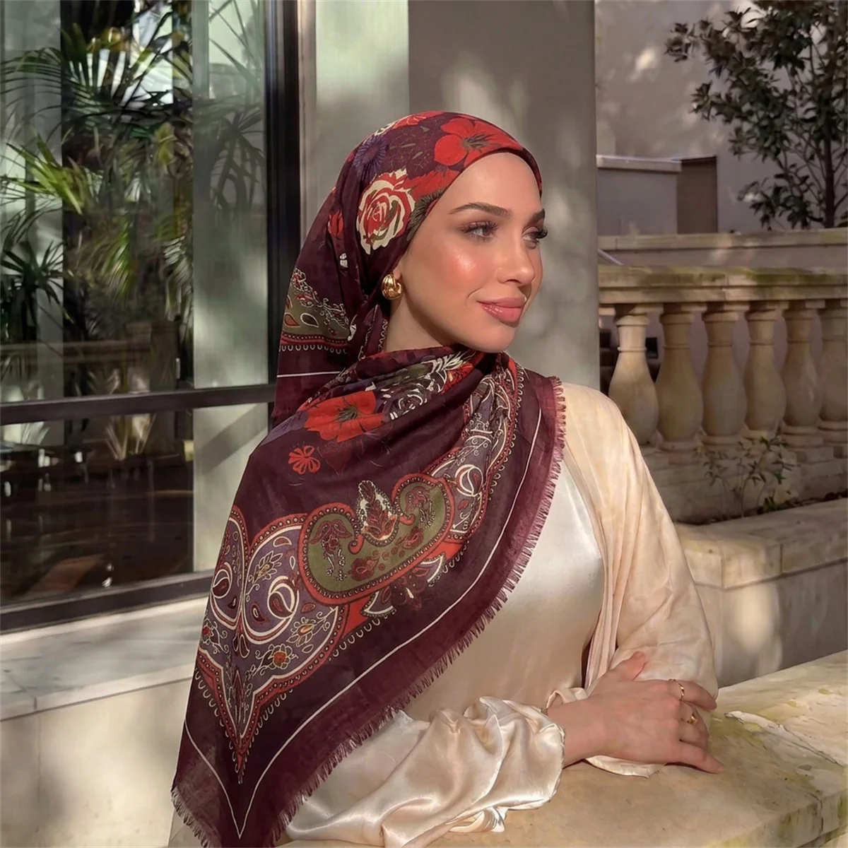 Vintage Blumen-Paisley-Druck H – Street Fashion Hijab Bewertung und Preis