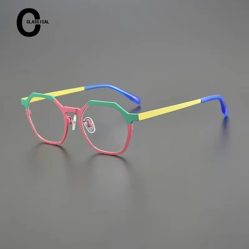 Prescription Lenses Anti-blue Light Ultra Light Pure Titanium Women High Quality Manual Myopic Men Optical Glasses Frames