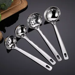 304 Stainless Steel Thicken Soup Ladle Skimmer Serving Spoon Kitchen Bouillon Tablespoons Home Tableware Cooking Utensils