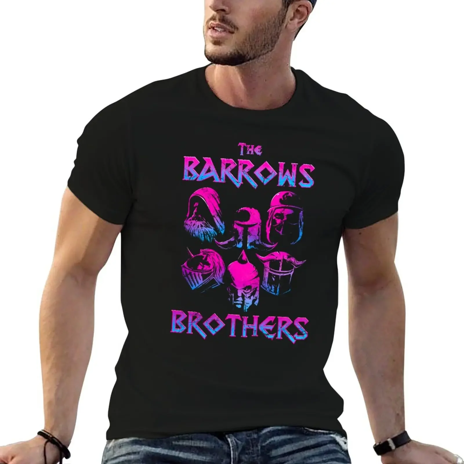 The Barrows Brothers Metal Band! T-Shirt aesthetic clothes blue archive anime Short sleeve tee men