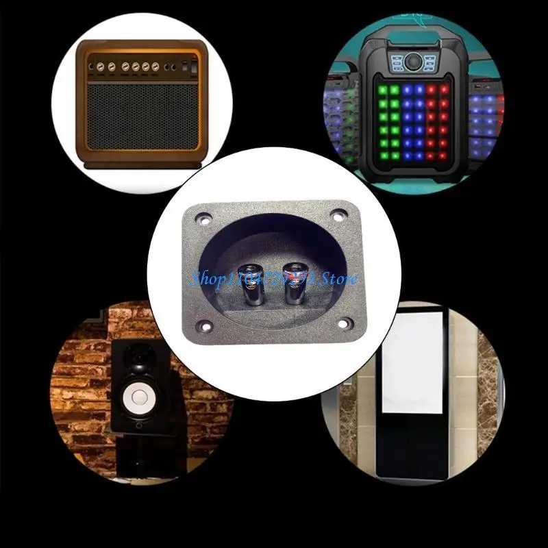 

Y2GD Black Speaker Terminals Connectors Square Box with 2 Banana Gildeds Subwoofer Stereoes Plug Spring Cup Connection