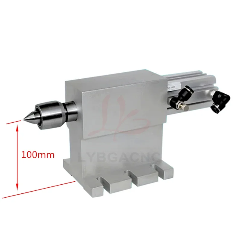 Pneumatic Movable Tailstock Suitable for 4th Axis Lathe Carving Machine Chucks Accessories MT2 Top Head Center Height 100mm