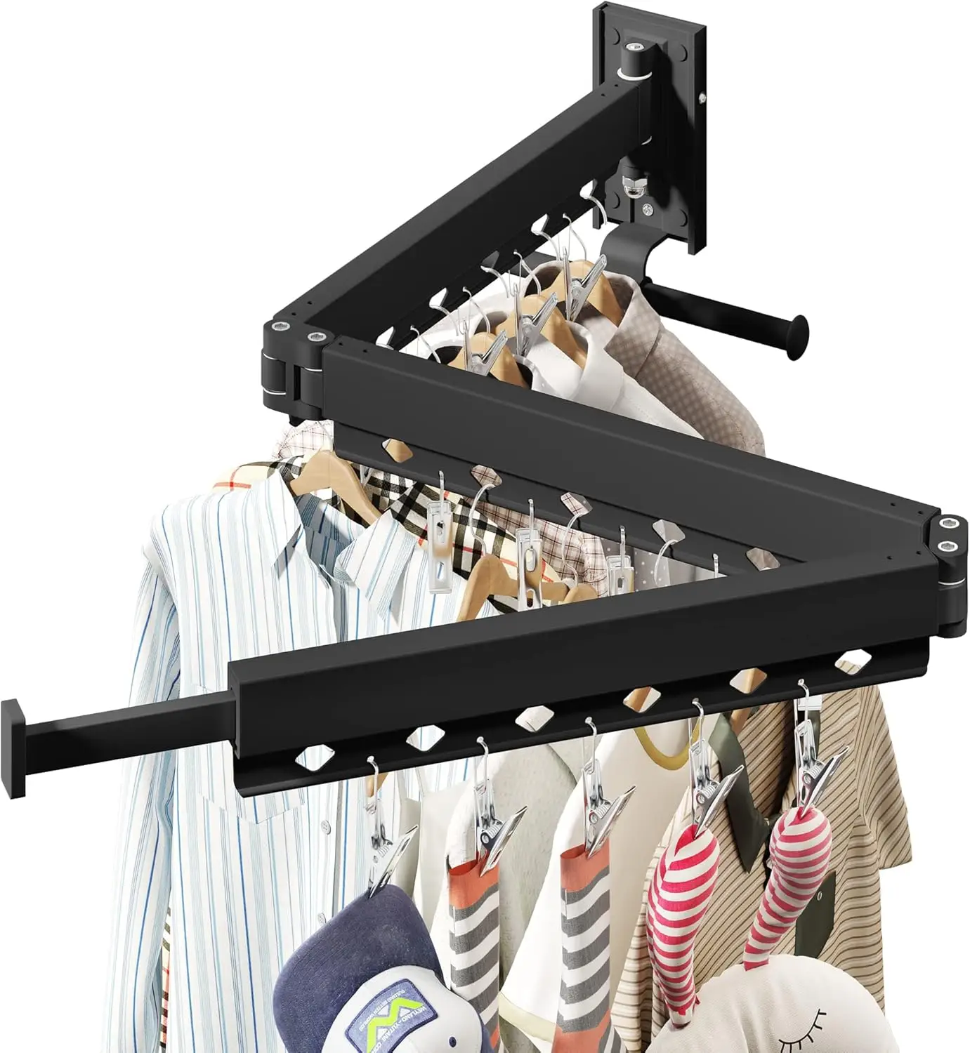 l Mounted Clothes Hanger,Clothes Drying Rack,Laundry Drying Rack,Clothes Rack,Laundry Rack Wall Mount,Retractable