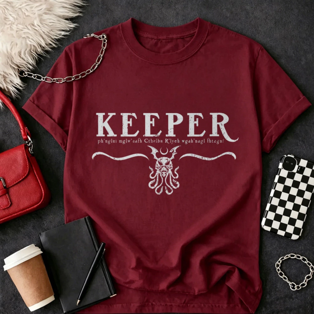 Keeper Call of Cthulhu Unisex Cotton T-Shirt Lovecraft Shirt Gift for Geeks Gift for Gamers Cool Shirt for Horror TTRPG Fans Tee