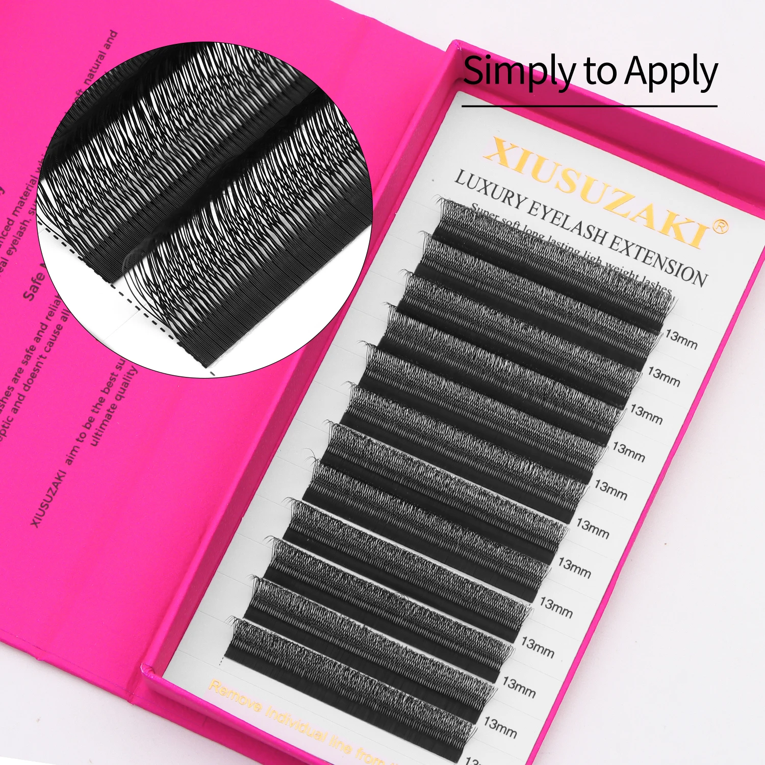 Xusuzaki em forma de u 4dw extensões de cílios preto fosco u 4dw cílios pré-fabricados fãs volume cílios postiços atacado fornecedores loja