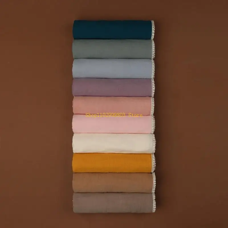 بطانيات قماط الموسلين بطانية استقبال محايدة للرضع كبيرة جدًا 120x120 سنتيمتر 10 ألوان بطانية حريرية للموسلين J0MF #3