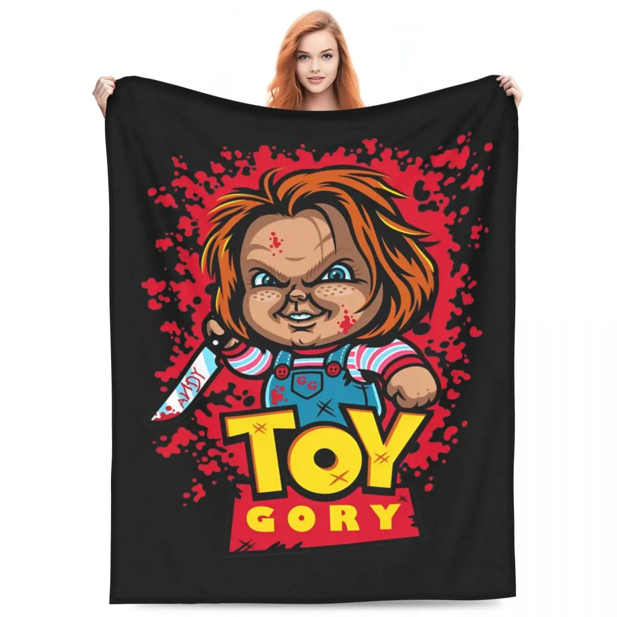 

Toy Gory Chucky Blankets Flannel Winter Portable Lightweight Throw Blanket for Sofa Travel Bedding Throws