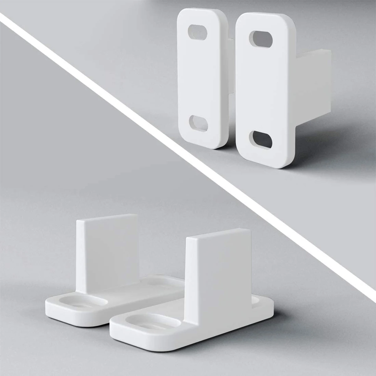 Durable Floor Guide 4.5 x 2 cm 6X/set Adjustable Hardware L-Guide Plastic Replacement For Sliding Barn Door White