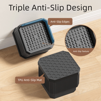 Heavy-Duty Furniture Foot Pad Non-slip Square Bed Lifts Risers Adjustable Washing Machine Support Desk Sofa Chair Legs