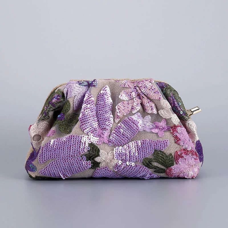 حقيبة حفلات ساحرة عصرية ومتعددة الاستخدامات، حقيبة ترتر أنيقة ومزاجية، حقيبة زهور كاجوال فاخرة لحفلات الزفاف والحفلات الراقصة