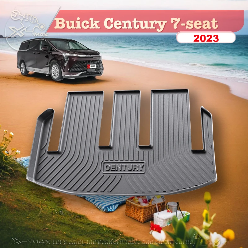 

For Buick Century 7-seat 2023 Custom Fit Car Trunk Mat All Season Black Cargo Mat 3D Shaped Laser Measured Trunk Liners