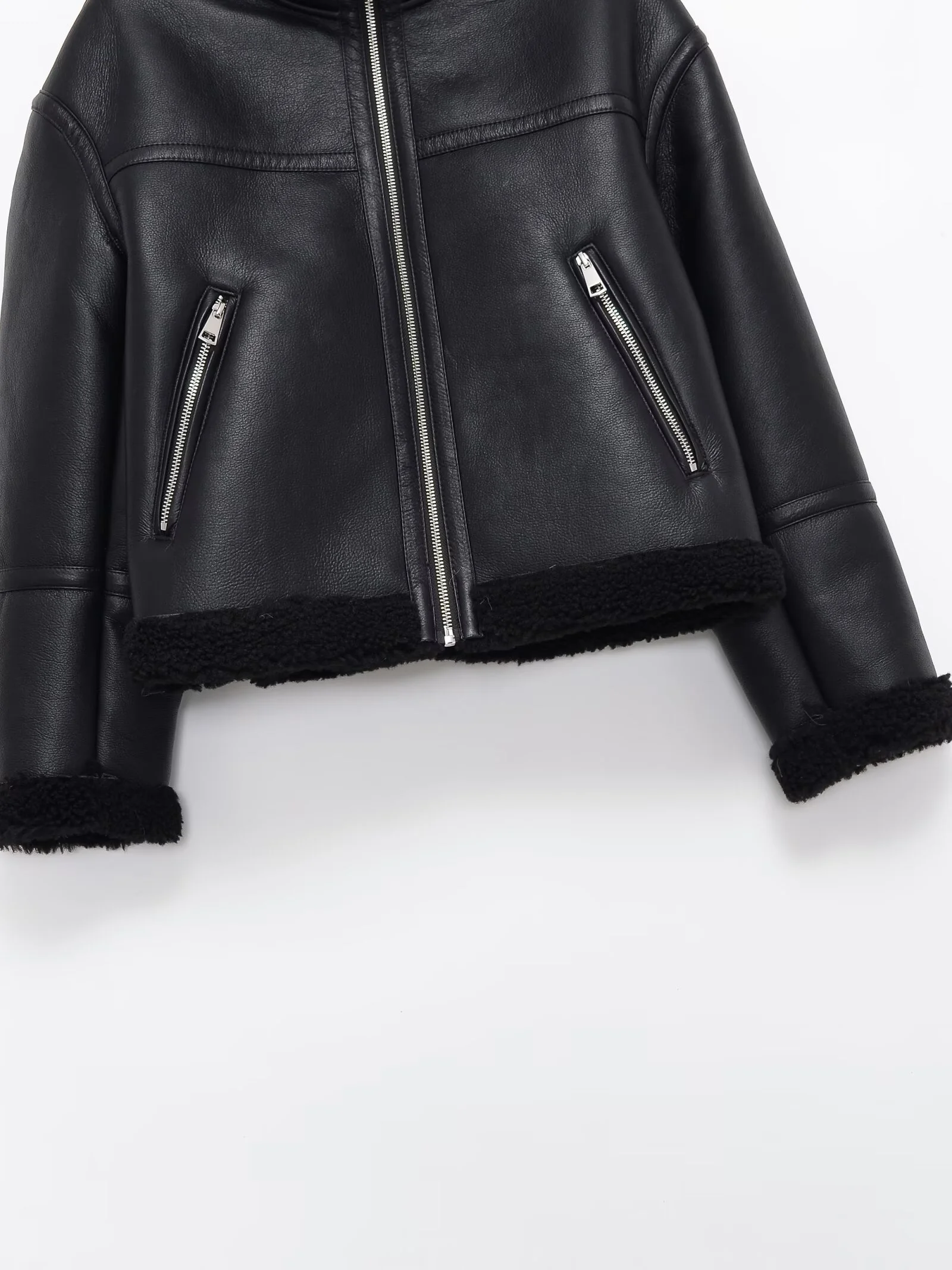 2025 Herbst Neue Damen Casual Modische Vielseitige Stehkragen Doppelseitige Fleece Warme Jacke/Leder Mantel