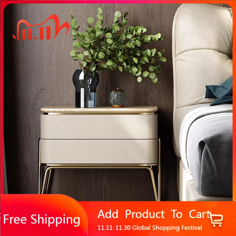 

Luxury Living Room Bedside Table Drawers Wood Modular Simple Nightstand Organizer Low Trendy Mesitas De Noche Hotel Furniture