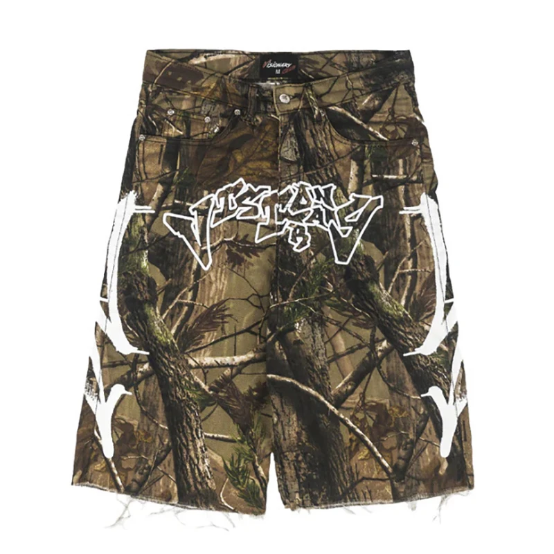 

Европейские и американские ретро-модные брендовые джинсы с пятиточечной вышивкой в виде листьев Y2k, свободные брюки средней длины с уличным дизайном