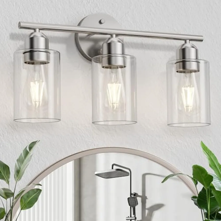 

Bathroom Vanity Light Fixtures, Bathroom Over Mirror, UL Certified, Modern Wall Lighting Fixtures with Glass Shade, E26 Socket