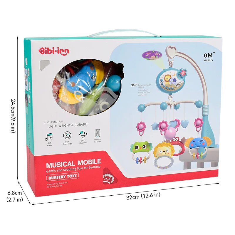 별 프로젝션 아기 침대 울림 톤, 아기 모바일 원격 제어, 신생아 침대 울림 톤 장난감