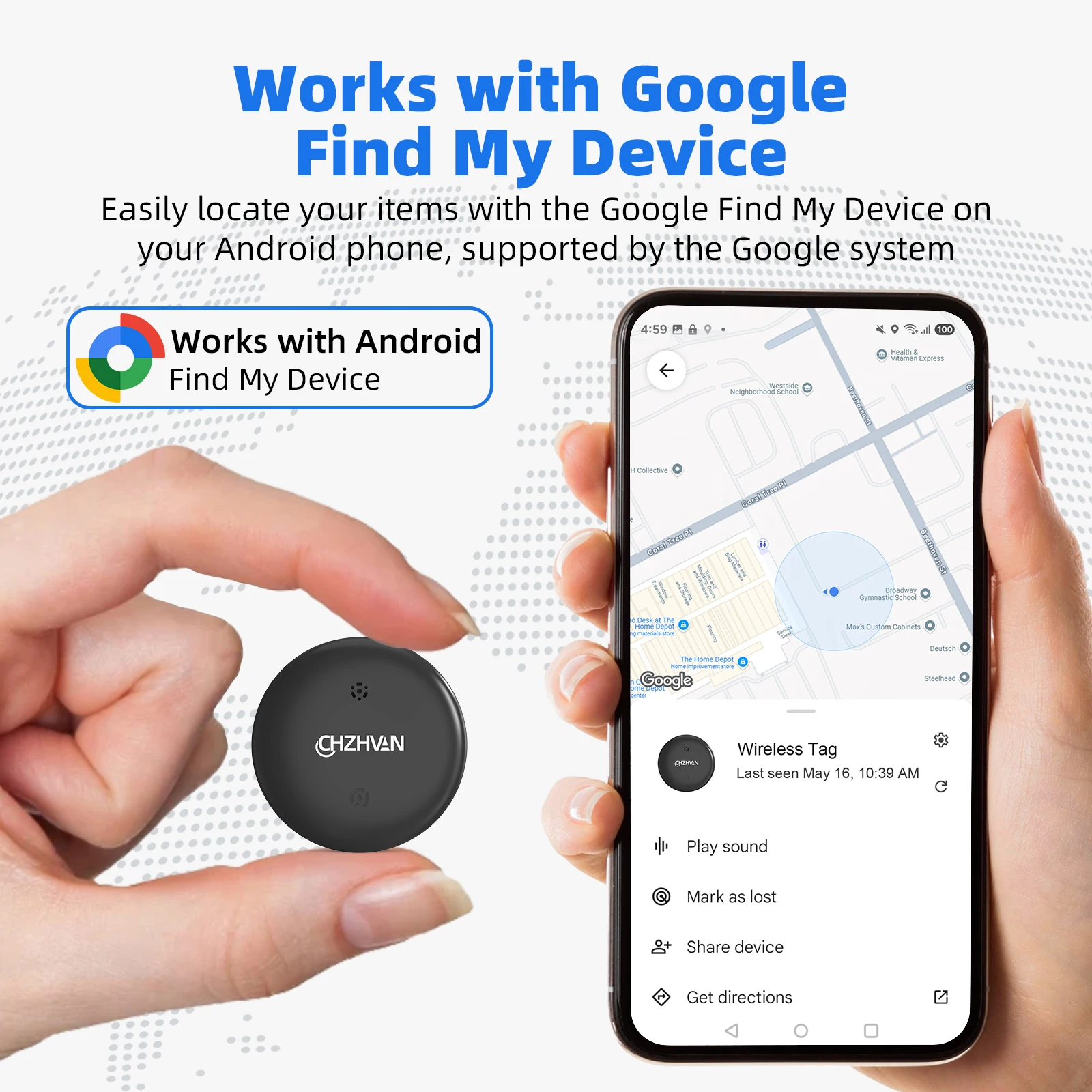Mini Tracker for only Android Tag Key Finder Bag Lost Tracker Smart Bluetooth airtag tracker work with Google Find My Device
