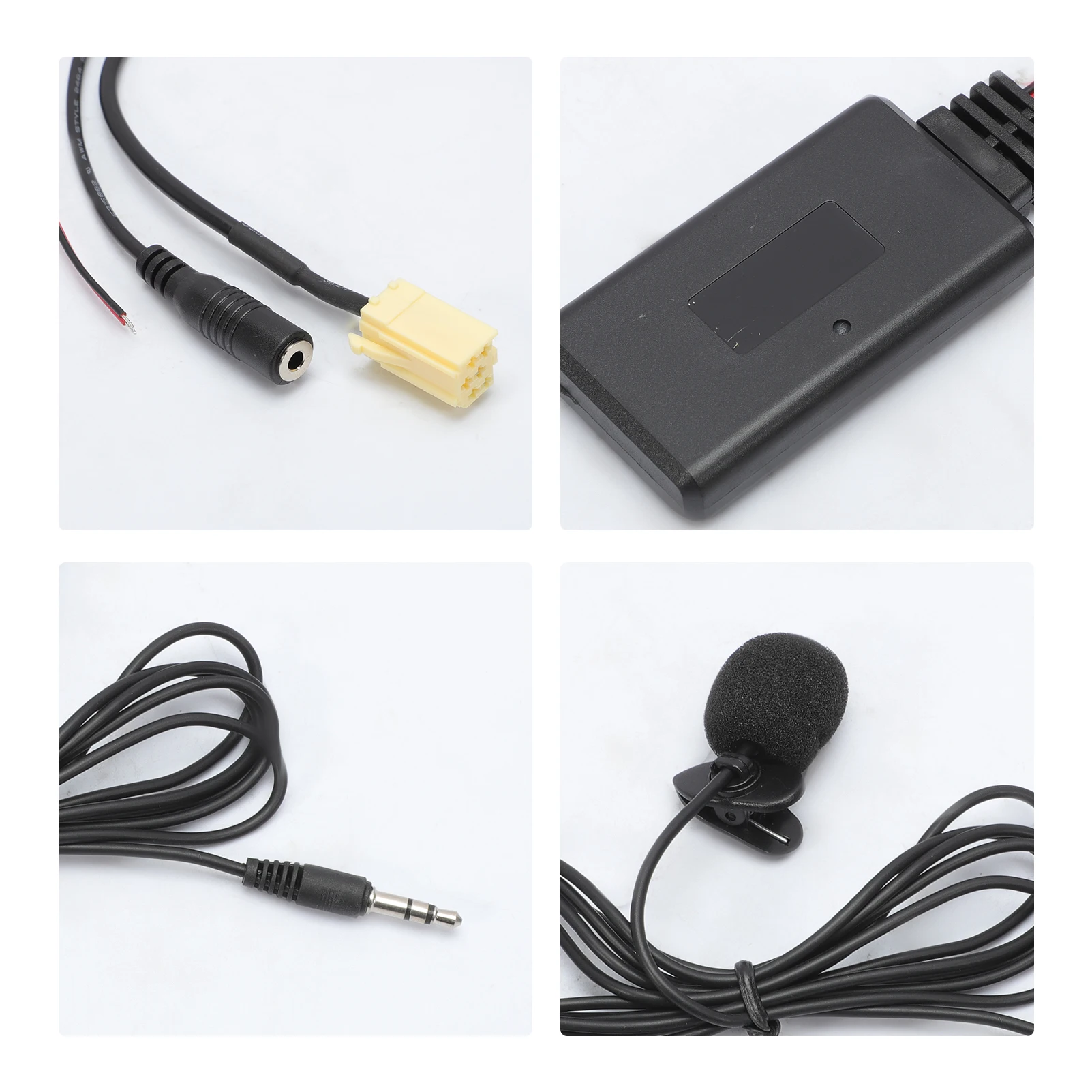 Kabel AUX Bluetooth, adapter do samochodu Bluetooth 5.0 z adapterem mikrofonu Zestaw głośnomówiący AUX Bluetooth do Fiat 500/Grande Punto — zdjęcie 5