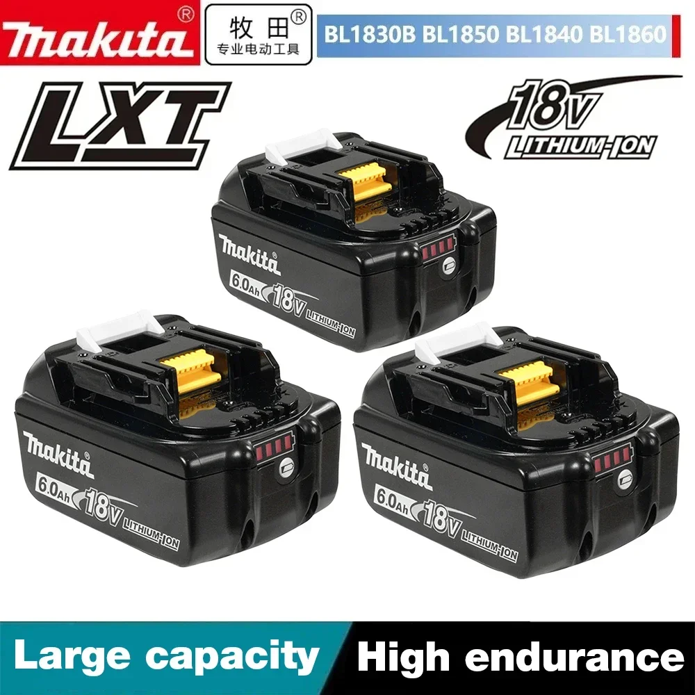 100% Genuine Makita 6Ah/5Ah/3Ah Makita 18V Battery BL1830B BL1850B BL1850 BL1840 BL1860 BL1815 Replacement Lithium Battery