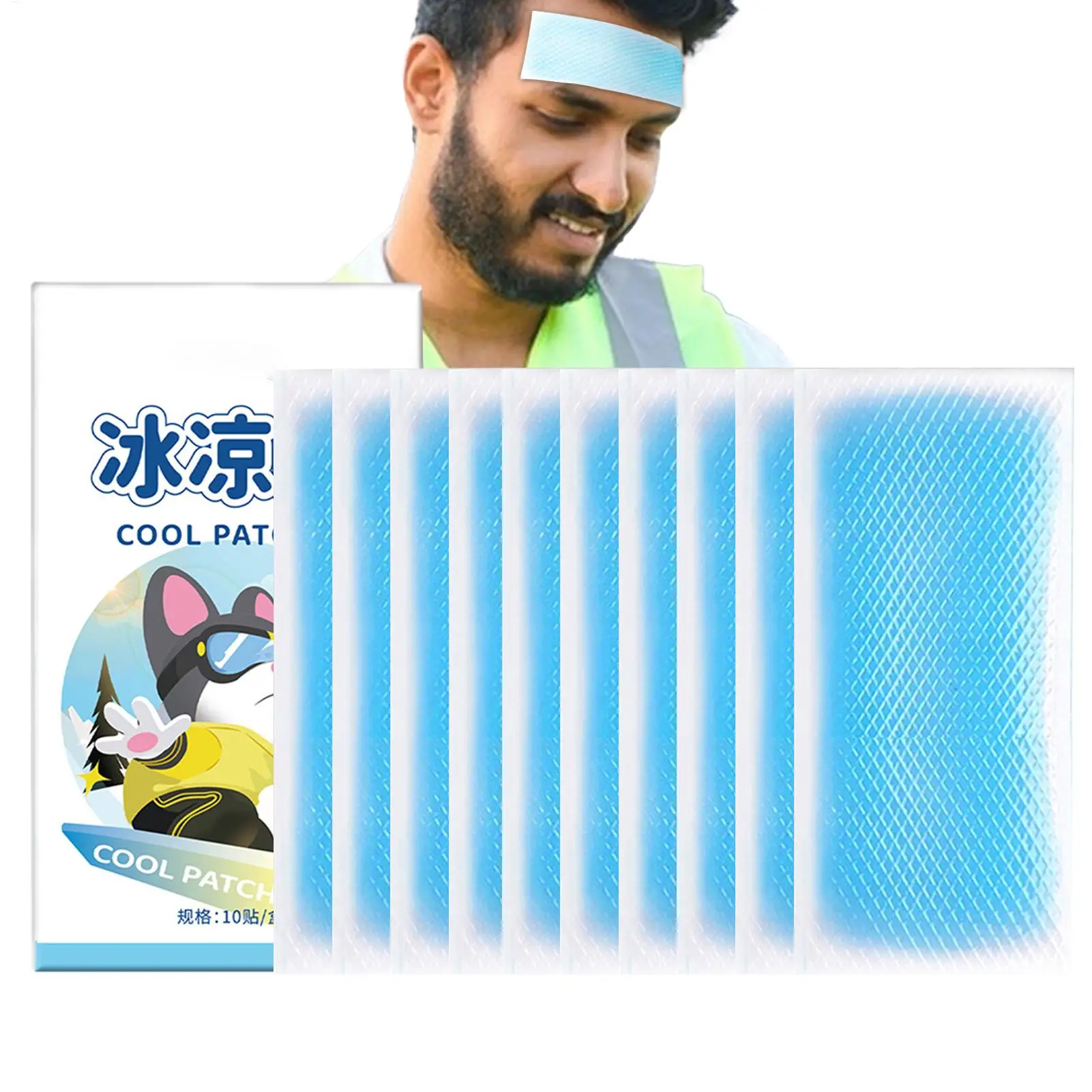 Cooling Patches For adult | 10 Pieces Forehead Cooling Patch Instant Cool Pack | Portable Cooling Gel Pad Sports Cooling Patch - view 2