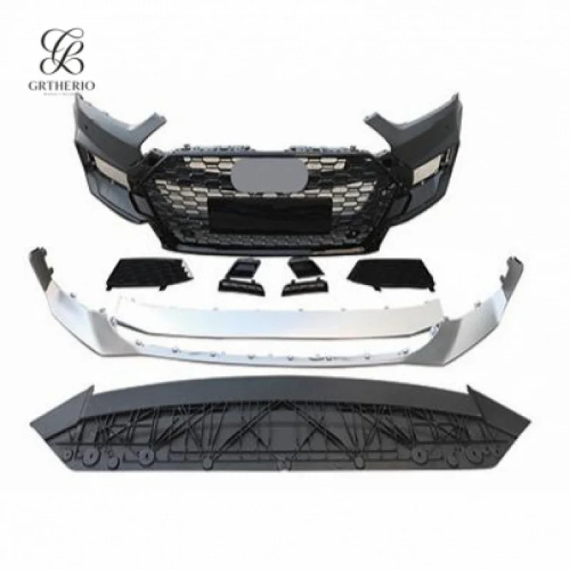 For AUDI A5 2017 2018 RS 5 Style Car Body Kits Bumper Grille Front Lip Upgrade RS5 Kit Lamp Frame