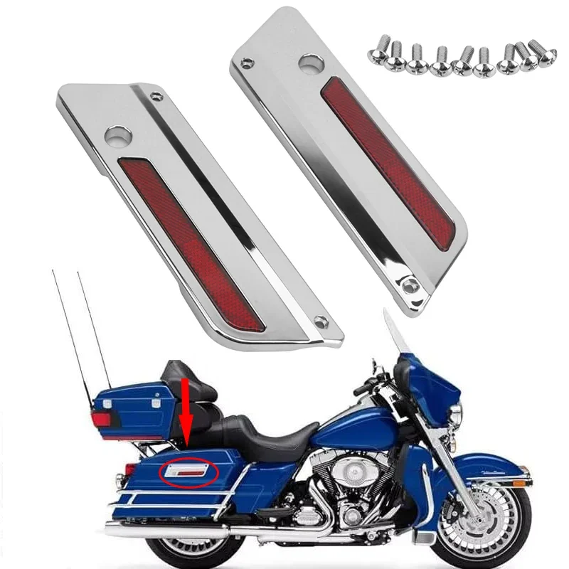 

Motorcycle Chrome Hard Saddlebag Latch Cover ABS For Harley Touring Electra Street Glide Road King FLH FLT FLHR FLTR 1993-2013