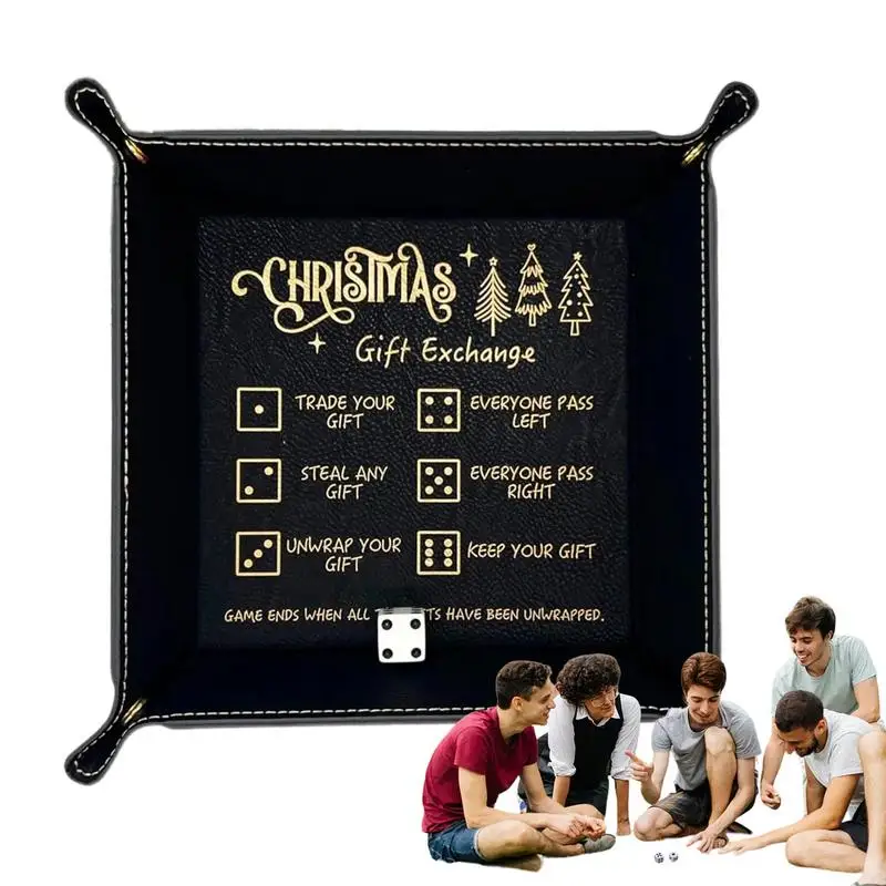 

Поднос для игральных костей, складной лоток для настольной игры из искусственной кожи, портативный лоток для игральных костей, лоток для игральных костей для всех возрастов, лоток для игральных костей с гравировкой, замена